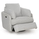Aiya Swivel Power Recliner Chair| Storage | Bolster Pillow Arms | Gray Fabric