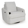 Aiya Swivel Power Recliner Chair| Storage | Bolster Pillow Arms | Gray Fabric