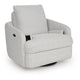 Aiya Swivel Power Recliner Chair| Storage | Bolster Pillow Arms | Gray Fabric
