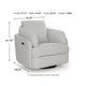 Aiya Swivel Power Recliner Chair| Storage | Bolster Pillow Arms | Gray Fabric