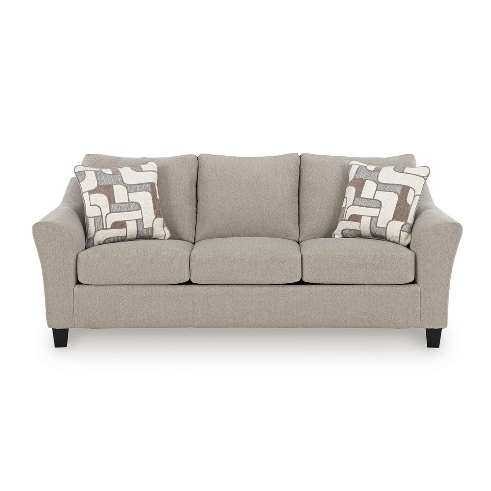 Wecy Queen Sofa Bed Sleeper with Memory Foam Mattress | Taupe Polyester 92"
