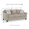 Wecy Queen Sofa Bed Sleeper with Memory Foam Mattress | Taupe Polyester 92"