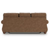 Cyrus Queen Sofa Sleeper Bed with 2 Accent Pillows | Brown Faux Leather 92"