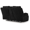 Becca Power Reclining Loveseat Console and Storage | Onyx Black Corduroy