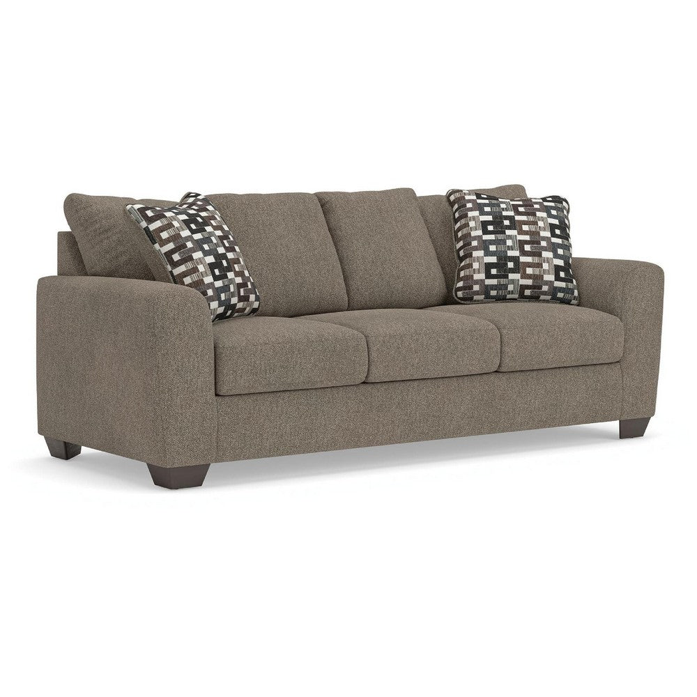 Teu Queen Sofa Sleeper, 2 Pillows, Memory Foam Bed | Suede Gray Polyester 90"