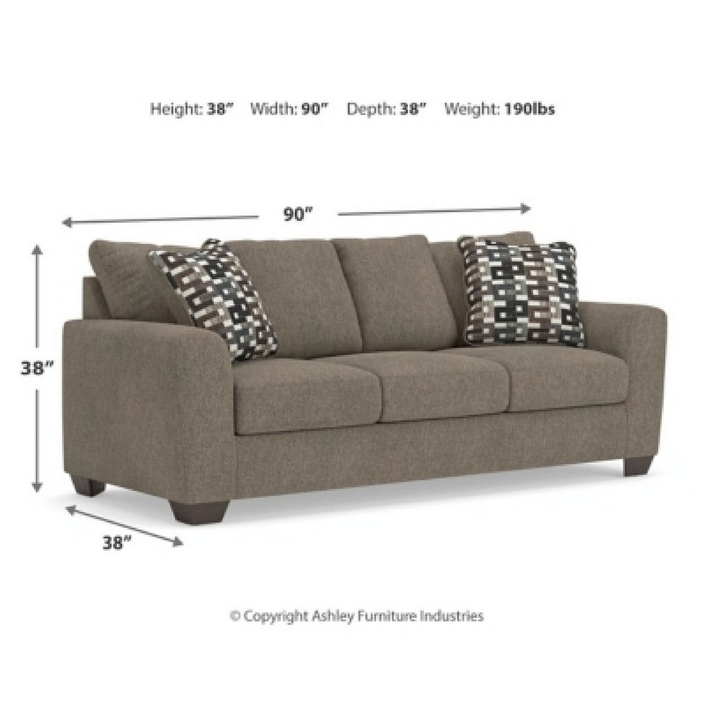 Teu Queen Sofa Sleeper, 2 Pillows, Memory Foam Bed | Suede Gray Polyester 90"