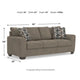 Teu Queen Sofa Sleeper, 2 Pillows, Memory Foam Bed | Suede Gray Polyester 90"