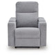 Posy Power Glider Recliner Chair| Audio System and Storage | Pewter Polyester