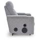 Posy Power Glider Recliner Chair| Audio System and Storage | Pewter Polyester