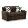 Addy Loveseat with Plush Cushions | 2 Accent Pillows | Brown Corduroy 72"