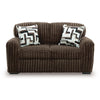 Addy Loveseat with Plush Cushions | 2 Accent Pillows | Brown Corduroy 72"