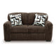 Addy Loveseat with Plush Cushions | 2 Accent Pillows | Brown Corduroy 72"