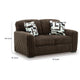 Addy Loveseat with Plush Cushions | 2 Accent Pillows | Brown Corduroy 72"