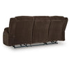 Duke Power Reclining Sofa | Drop Down Table | USB Ports | Brown Polyester 85"