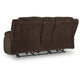 Duke Power Reclining Loveseat with Console | USB Ports | Brown Polyester 75"