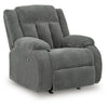 Duke Power Rocker Recliner Chair| Pillow Top Arms | USB Ports | Gray Velvet