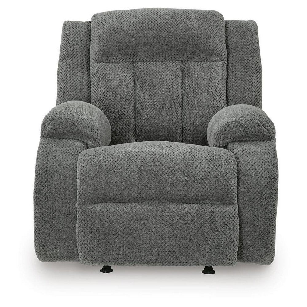 Duke Power Rocker Recliner Chair| Pillow Top Arms | USB Ports | Gray Velvet