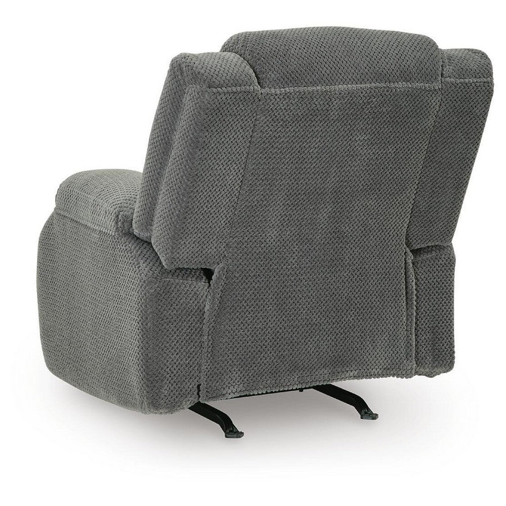 Duke Power Rocker Recliner Chair| Pillow Top Arms | USB Ports | Gray Velvet