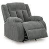 Duke Power Rocker Recliner Chair| Pillow Top Arms | USB Ports | Gray Velvet