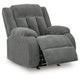 Duke Power Rocker Recliner Chair| Pillow Top Arms | USB Ports | Gray Velvet