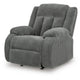 Duke Power Rocker Recliner Chair| Pillow Top Arms | USB Ports | Gray Velvet