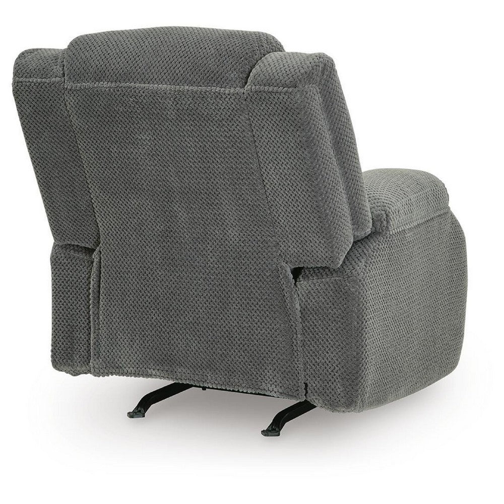 Duke Power Rocker Recliner Chair| Pillow Top Arms | USB Ports | Gray Velvet