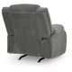 Duke Power Rocker Recliner Chair| Pillow Top Arms | USB Ports | Gray Velvet