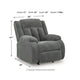 Duke Power Rocker Recliner Chair| Pillow Top Arms | USB Ports | Gray Velvet