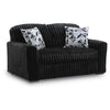 Addy Loveseat with Plush Cushions | 2 Accent Pillows | Black Corduroy 72"