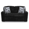 Addy Loveseat with Plush Cushions | 2 Accent Pillows | Black Corduroy 72"