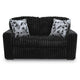 Addy Loveseat with Plush Cushions | 2 Accent Pillows | Black Corduroy 72"