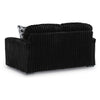 Addy Loveseat with Plush Cushions | 2 Accent Pillows | Black Corduroy 72"