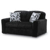 Addy Loveseat with Plush Cushions | 2 Accent Pillows | Black Corduroy 72"