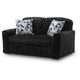 Addy Loveseat with Plush Cushions | 2 Accent Pillows | Black Corduroy 72"