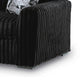 Addy Loveseat with Plush Cushions | 2 Accent Pillows | Black Corduroy 72"