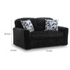 Addy Loveseat with Plush Cushions | 2 Accent Pillows | Black Corduroy 72"