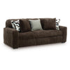 Addy Sofa with Plush Cushions and 5 Accent Pillows | Brown Corduroy 98"