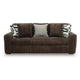 Addy Sofa with Plush Cushions and 5 Accent Pillows | Brown Corduroy 98"