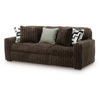 Addy Sofa with Plush Cushions and 5 Accent Pillows | Brown Corduroy 98"