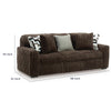 Addy Sofa with Plush Cushions and 5 Accent Pillows | Brown Corduroy 98"