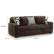 Addy Sofa with Plush Cushions and 5 Accent Pillows | Brown Corduroy 98"