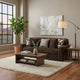 Addy Sofa with Plush Cushions and 5 Accent Pillows | Brown Corduroy 98"