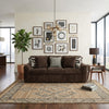 Addy Sofa with Plush Cushions and 5 Accent Pillows | Brown Corduroy 98"