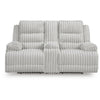 Becca Power Reclining Loveseat w Storage Console | Off White Corduroy 81"