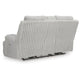 Becca Power Reclining Loveseat w Storage Console | Off White Corduroy 81"