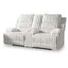 Becca Power Reclining Loveseat w Storage Console | Off White Corduroy 81"