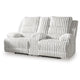 Becca Power Reclining Loveseat w Storage Console | Off White Corduroy 81"