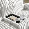 Becca Power Reclining Loveseat w Storage Console | Off White Corduroy 81"