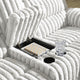 Becca Power Reclining Loveseat w Storage Console | Off White Corduroy 81"