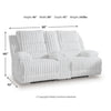 Becca Power Reclining Loveseat w Storage Console | Off White Corduroy 81"